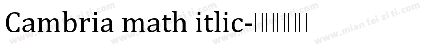 Cambria math itlic字体转换